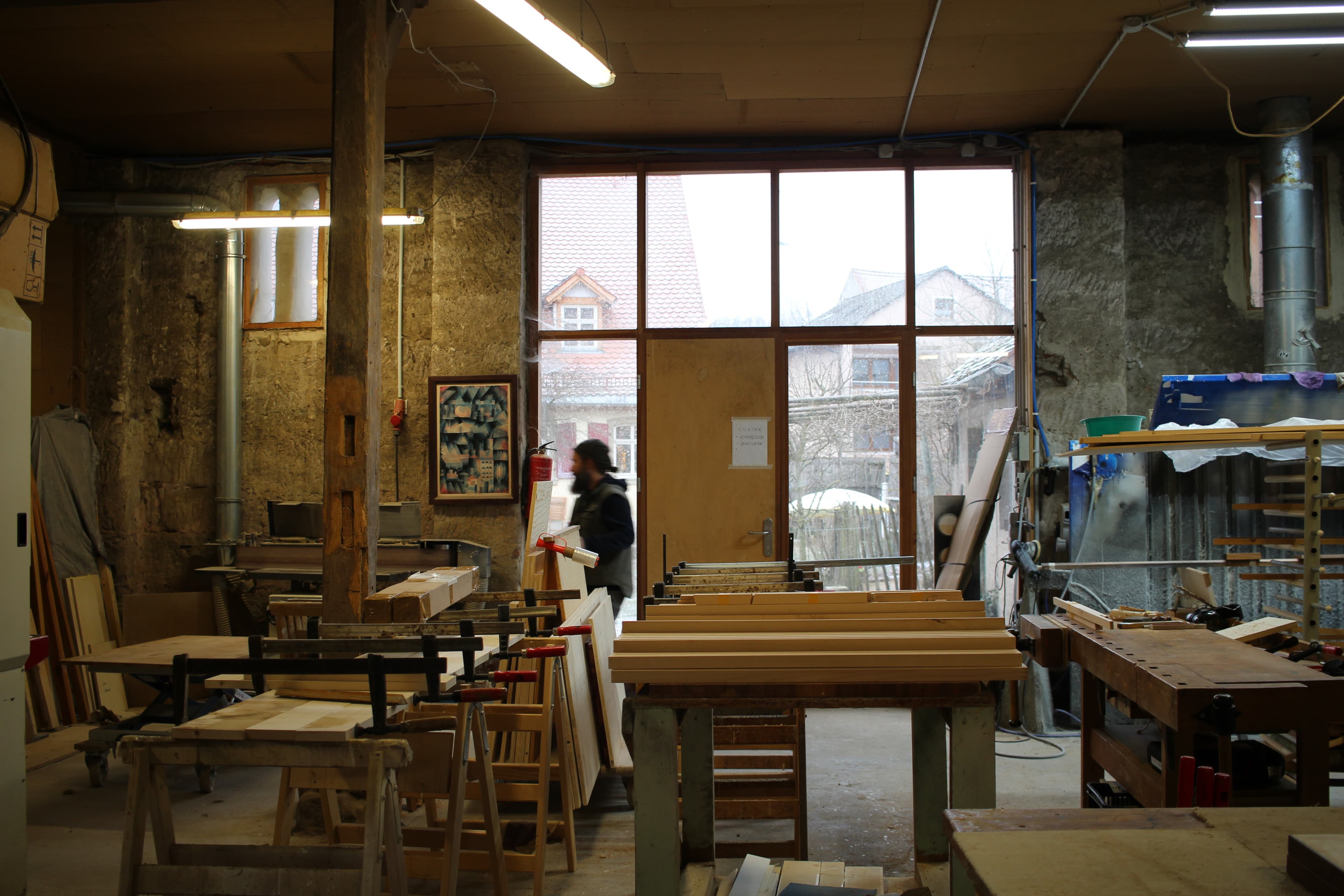 Inside the Form 13 carpentry workshop in Bamberg, Germany, where every Folding Desk is handcrafted